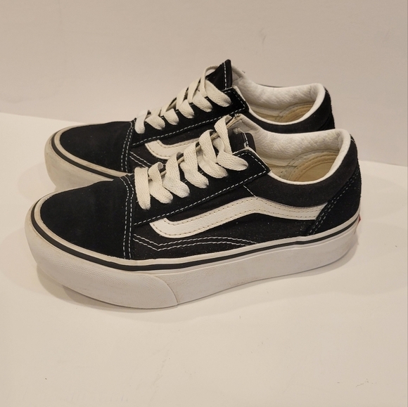 Vans off the wall Leather Canvas Suede Sneakers  Kids Size 1 - Picture 5 of 7